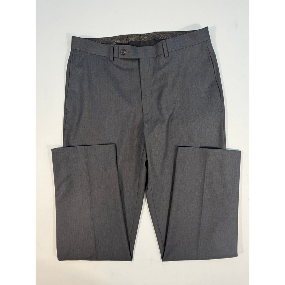Lauren Ralph Lauren Dress Pants Men 34x32 Gray Excellent Flat Front Slacks